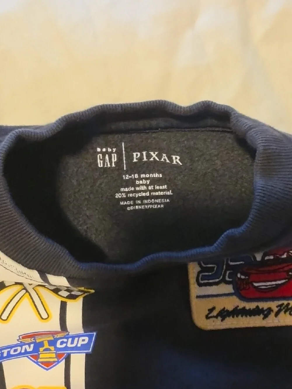 GAP Disney Black & White Kids Sweatshirt and Joggers Set - Lightning McQueen